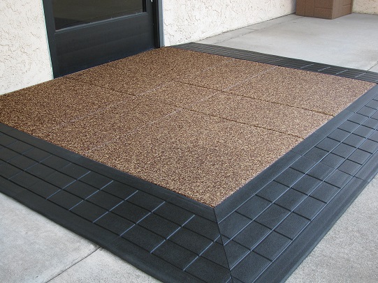 EntryLevel Landing SafePath Products for ADA wheelchair access Threshold ramps Rubber High Rise buildings Multi Family Housing EZ-Access